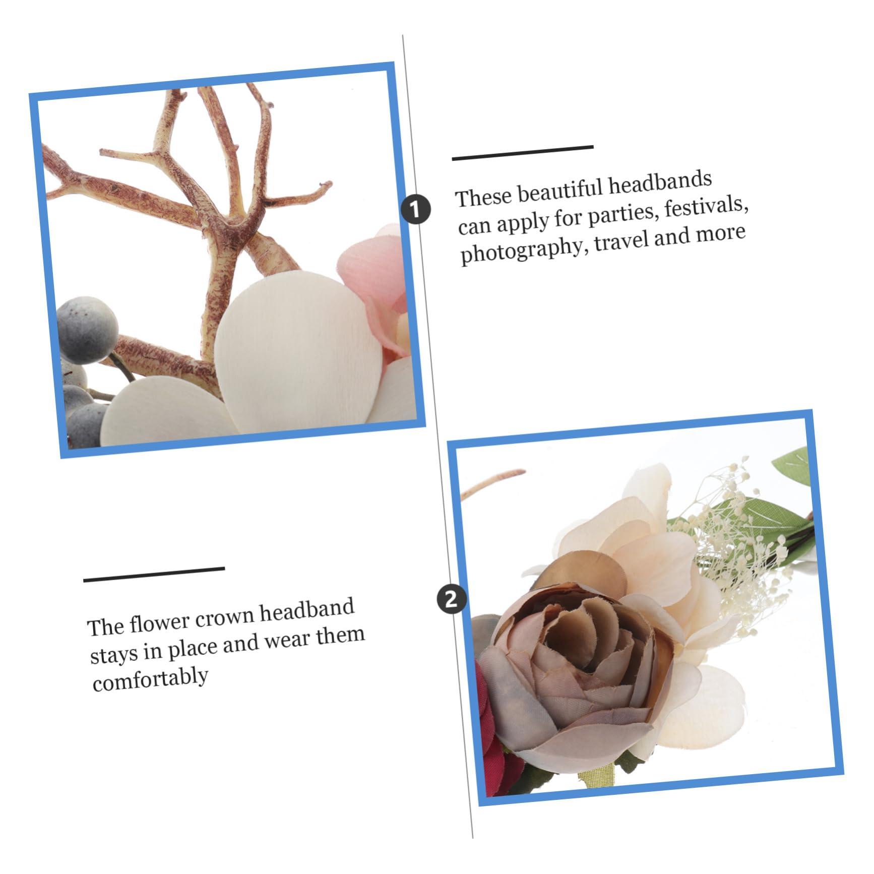 waenhasd waenhasd Flower Head Wreath Flower Headband Floral Headpiece Flower Crown Flower Headwear/1150, 21213