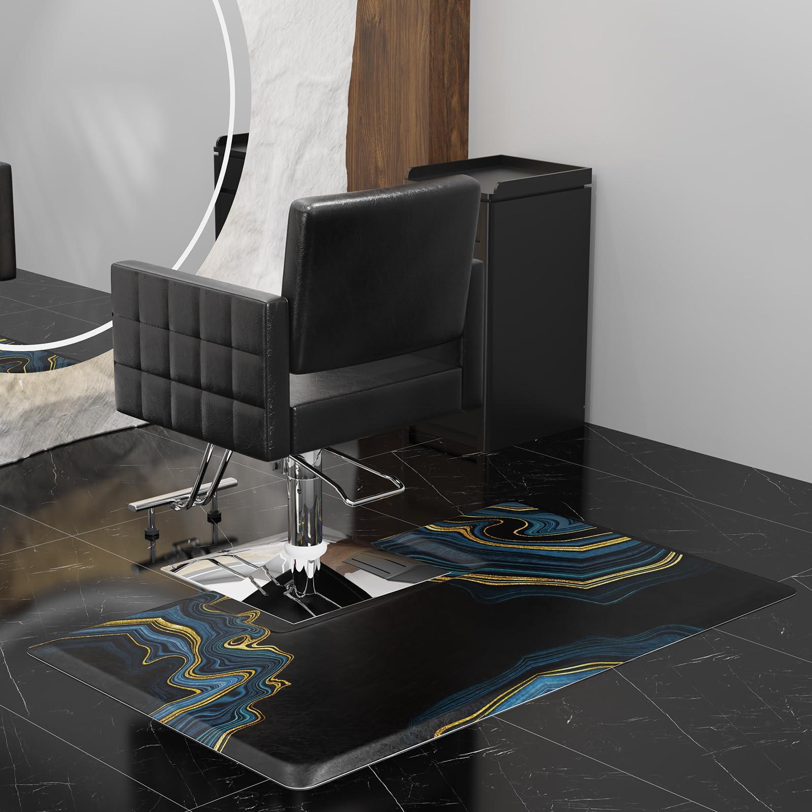 OmySalon OmySalon 3x5x3/4\'\' Thick Salon Mats for Hair Stylist Anti Fatigue, Barber Floor Mat with Square Base, Salon Chair Mat Hairdresser Standing, Anti-Slip Easy Cleaning