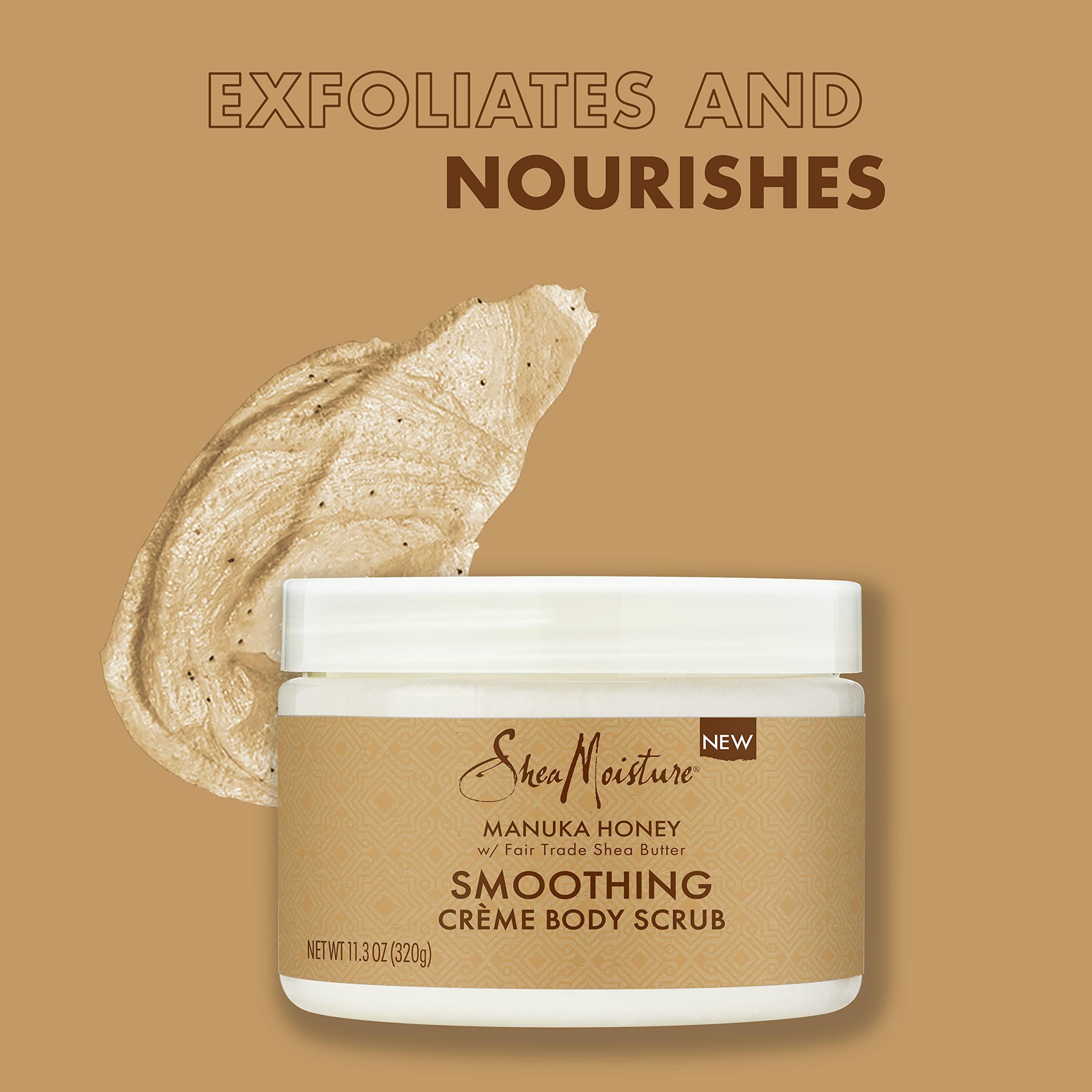 SheaMoisture SheaMoisture Smoothing Body Scrub Manuka Honey To Reduce Rough Skin Exfoliating Body Scrub with Fair Trade Shea Butter 11.3 oz (Pack of 2)