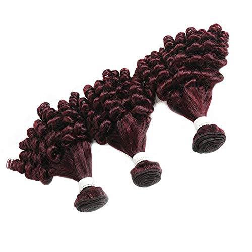 Tony beauty hair Tony Beauty Hair Wine Red Aunty Funmi Human Hair Bundles #99J Burgundy Funmi Curly Peruvian Virgin Hair Weaves Dark Wine Sprial Curly Human Hair Wefts Extensions Mixed Length (10 10 10)