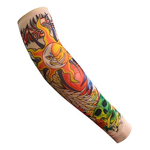 Acfun Acfun 6pcs Temporary Tattoo Sleeve for Kids Boy Girls, Fake Slip on Arm Sunscreen Sleeves for Outdoor Sports Riding Cycling, B