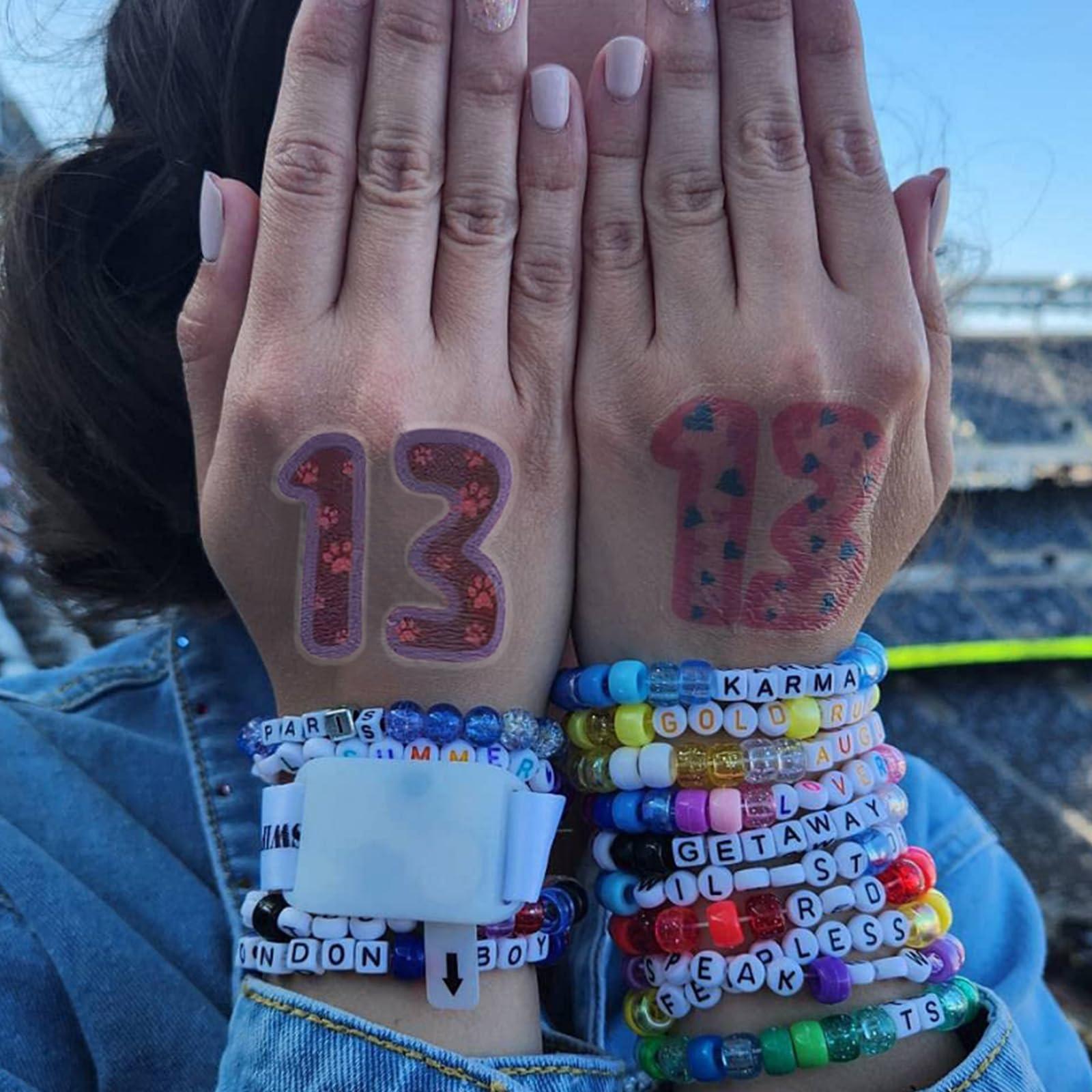 JEWELJOY 48 Pcs Glow in Dark/13 Hand/13/Temporary Tattoos, Party Accessories for Swifties Gifts