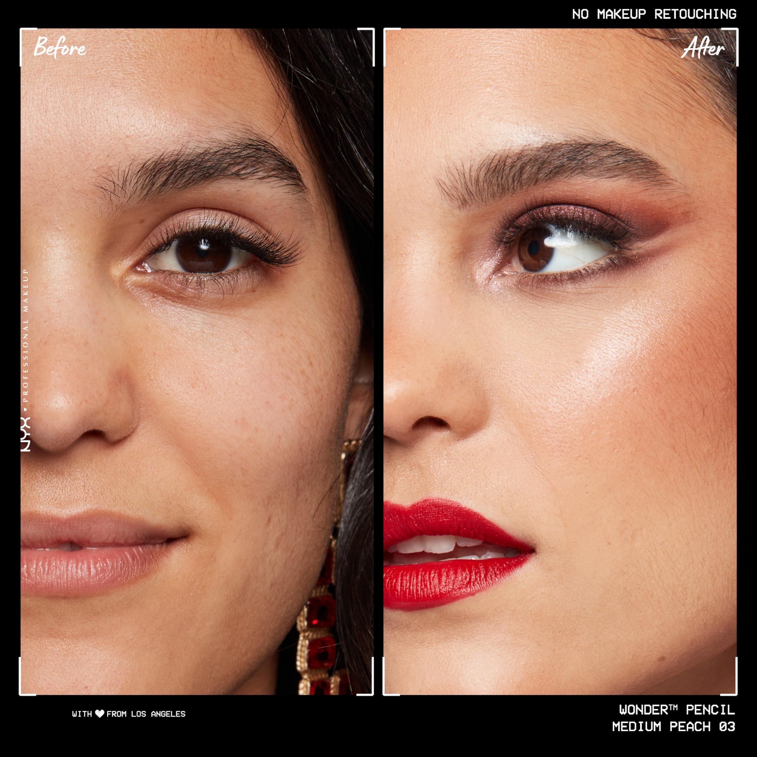 NYX PROFESSIONAL MAKEUP NYX PROFESSIONAL MAKEUP Wonder Pencil, Multi-Use Micro Highlighter & Concealer Stick - Medium Peach (Pack of 2)