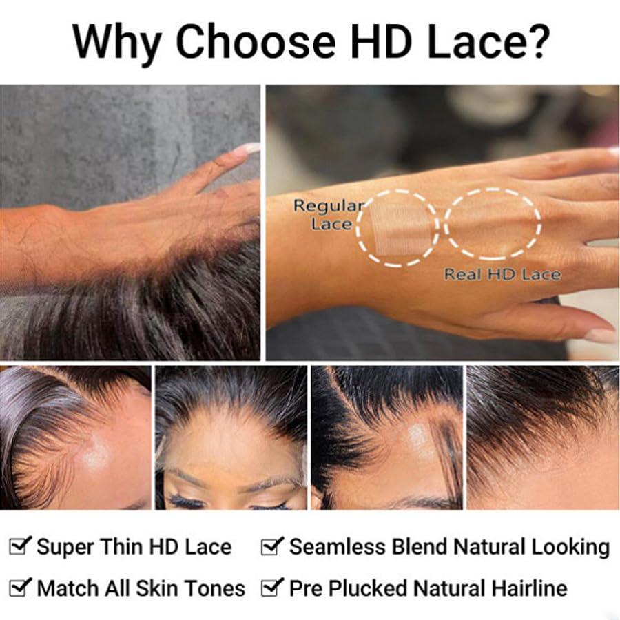 Elva Hair Elva Hair 13x4 SKINLIKE Real HD Lace Closure Wigs 180% Density Lace Front Wig 0.10mm Ultra-thin Swiss Lace Frontal Pre-plucked Bleached Knots With Baby Hair Curly Human Hair Wigs