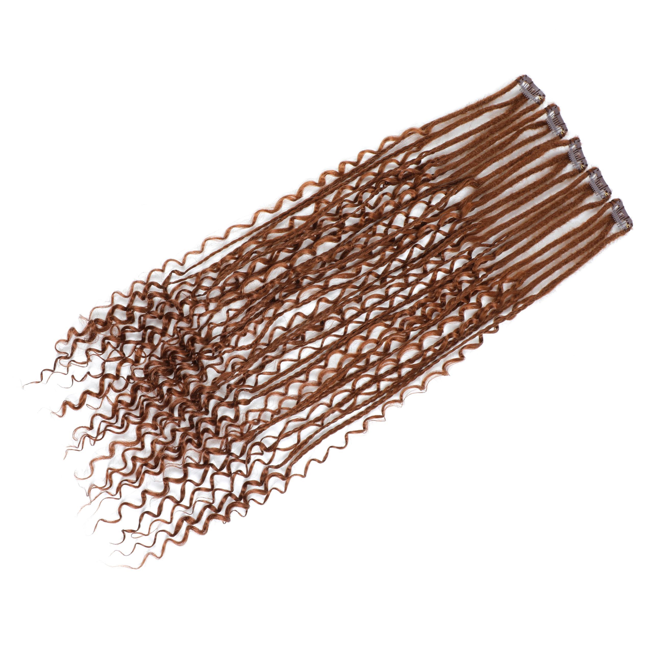 Ajsowju Ajsowju Boho Dreads Clip in Dreadlock Extension 5PCS 20 Strands Clip in Boho Dreadlock 24inches Thin Soft Dread Extenisons for Women (30#,Boho)