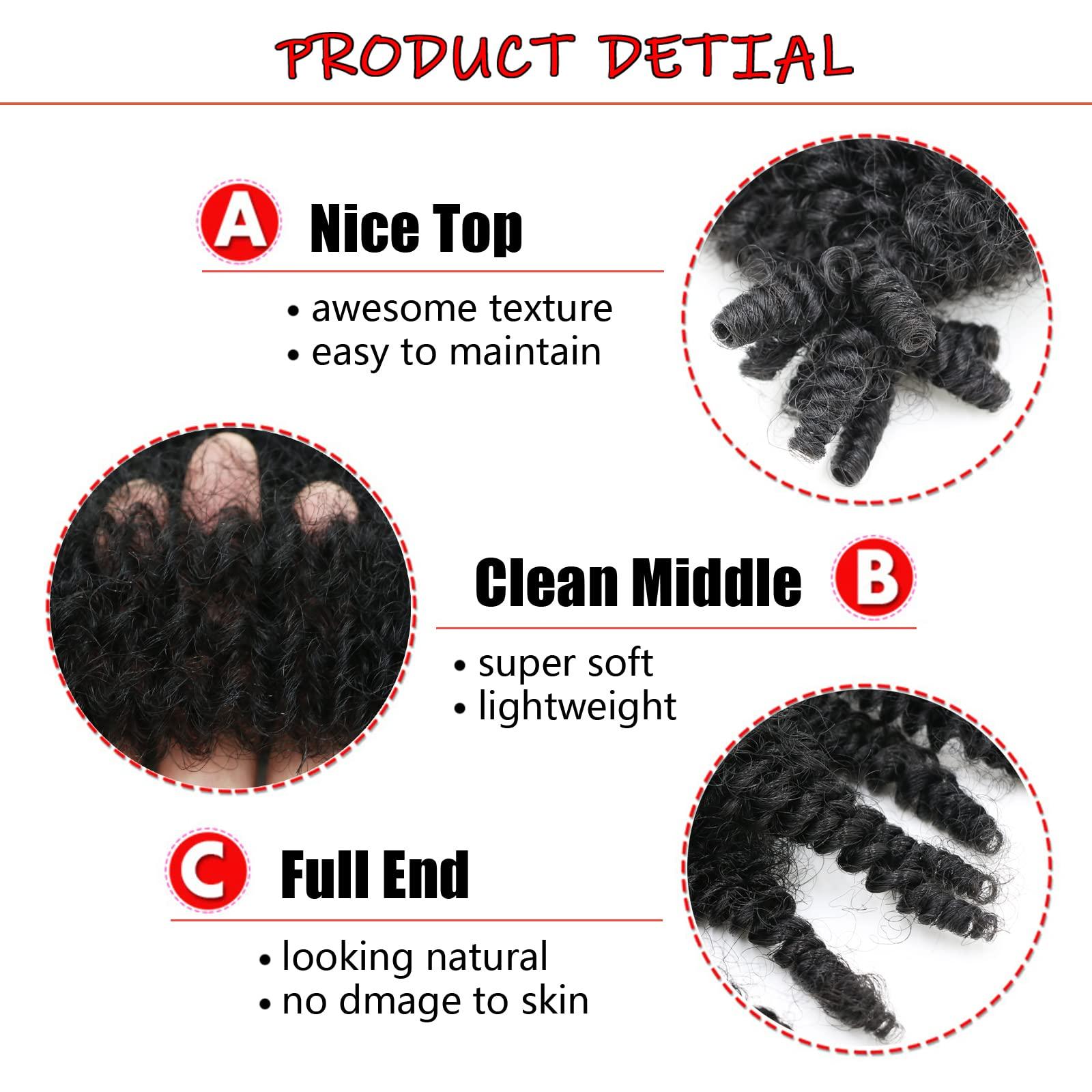 IXIMII IXIMII 6 Packs #1B Springy Afro Twist Hair 12 Inch Pre-Separated Marely Twist Braiding Hair Soft Natural Black Crochet Spring Twist Synthetic Hair Extensions for Women