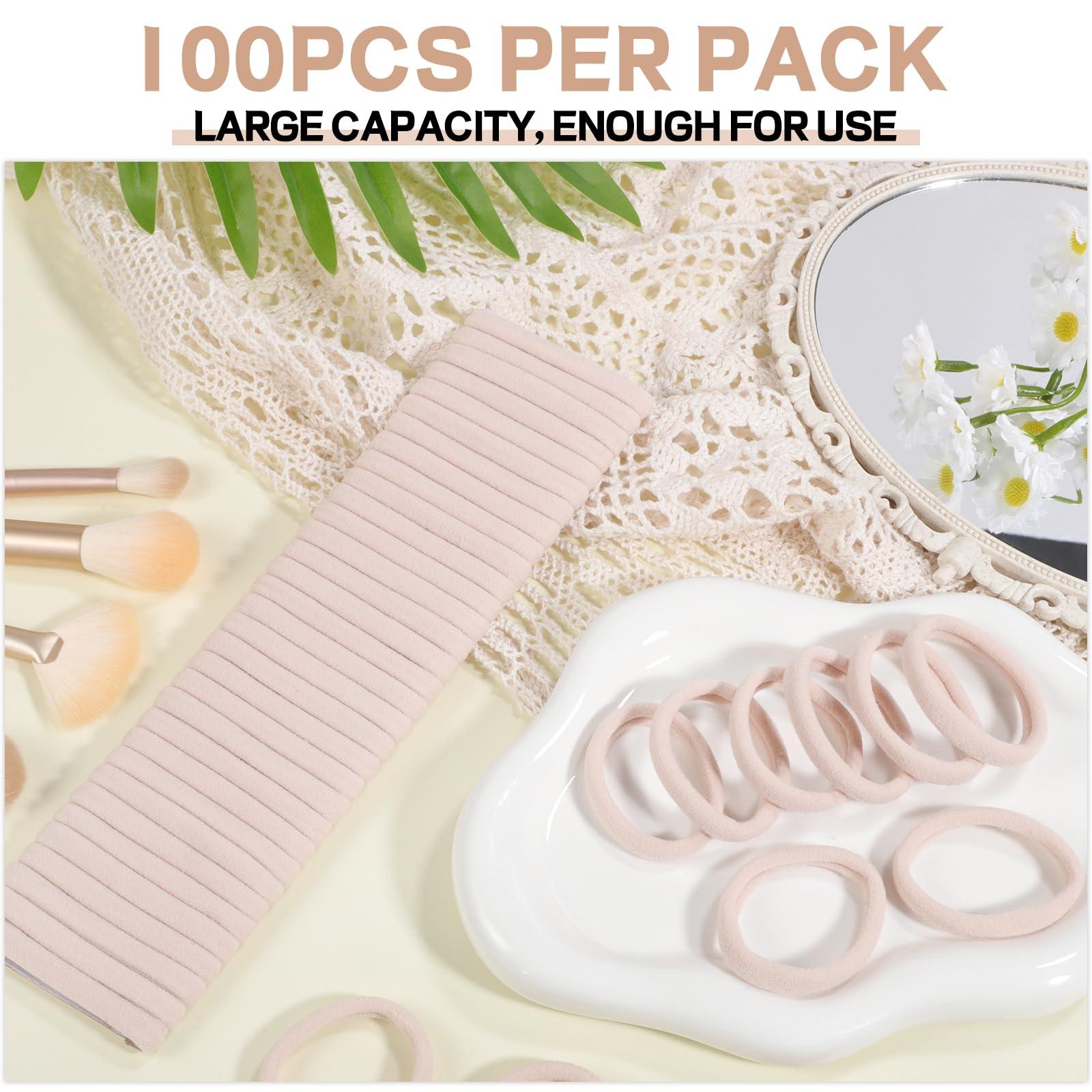 obeoby 100PCS Blonde Hair Ties, Seamless Hair Ties Ponytail Holders Elastics Hair Accessories for Women Girls