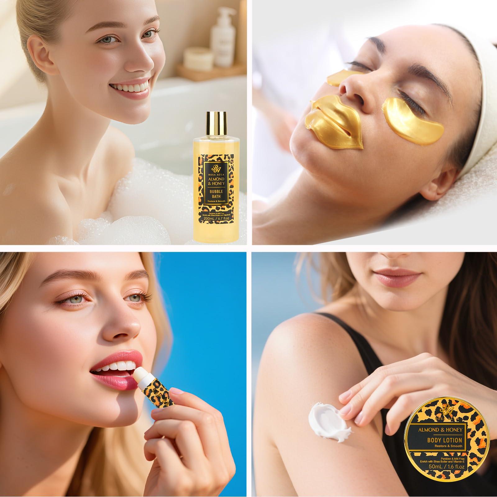 RA ROSA ACCA Bath Gift Set for Women,20 Pcs Skin Care Set Leopard Print Spa Gifts for Birthday, Mother's Day, Valentine's Day. Home Spa Kits, Skin Care Stuff with Shower Gel, Body Lotion, Manicure Set.