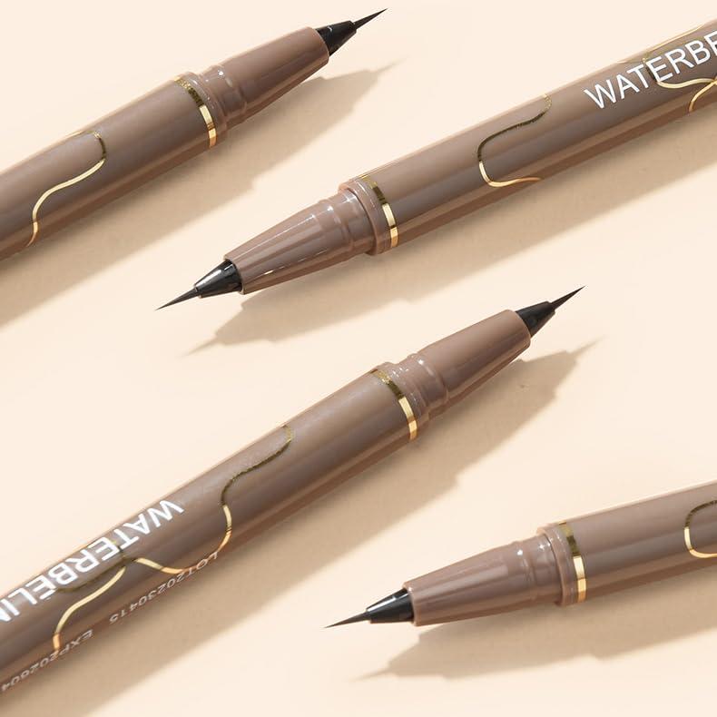 WATERBELINE WATERBELINE Set of 2,Ultra-Fine Waterproof Eyeliner Pens, Set of 4, Brown and Black