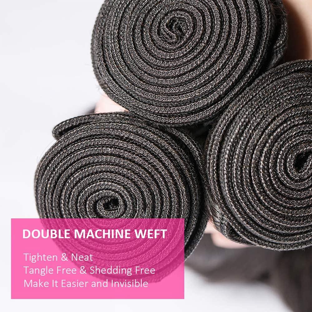 Mrladgo Mrladgo Body Wave Bundles Human Hair 16 18 20 Inch Brazilian Virgin Human Hair Bundles Body Wave 3 Bundles 100% Unprocessed Weave Bundles Human Hair