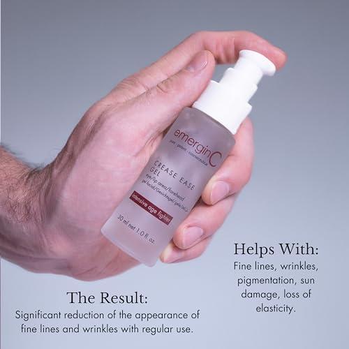 emergin C emerginC Crease Ease Gel - Intensive Age Fighting Facial Gel with Peptides, WItch Hazel + Sweet Almond (1 Ounce, 30 ml)