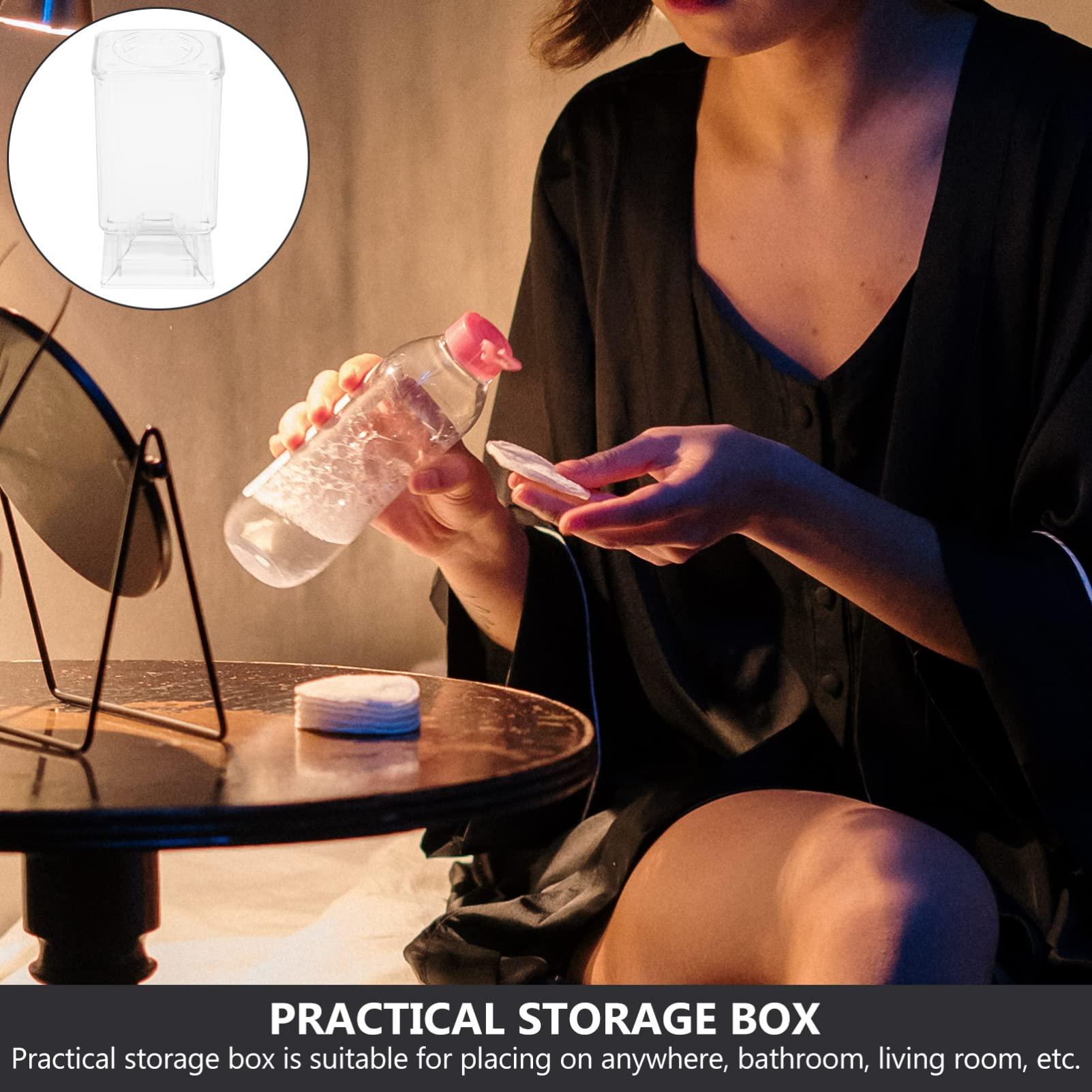 MAGICLULU MAGICLULU 3pcs Cotton Storage Box Laundry Basket Boxed Cotton Bud Container Exfoliating Reusable Makeup Remover Pads Muslin Cloths for Swabs Cotton Pad Clear Storage Container Plastic