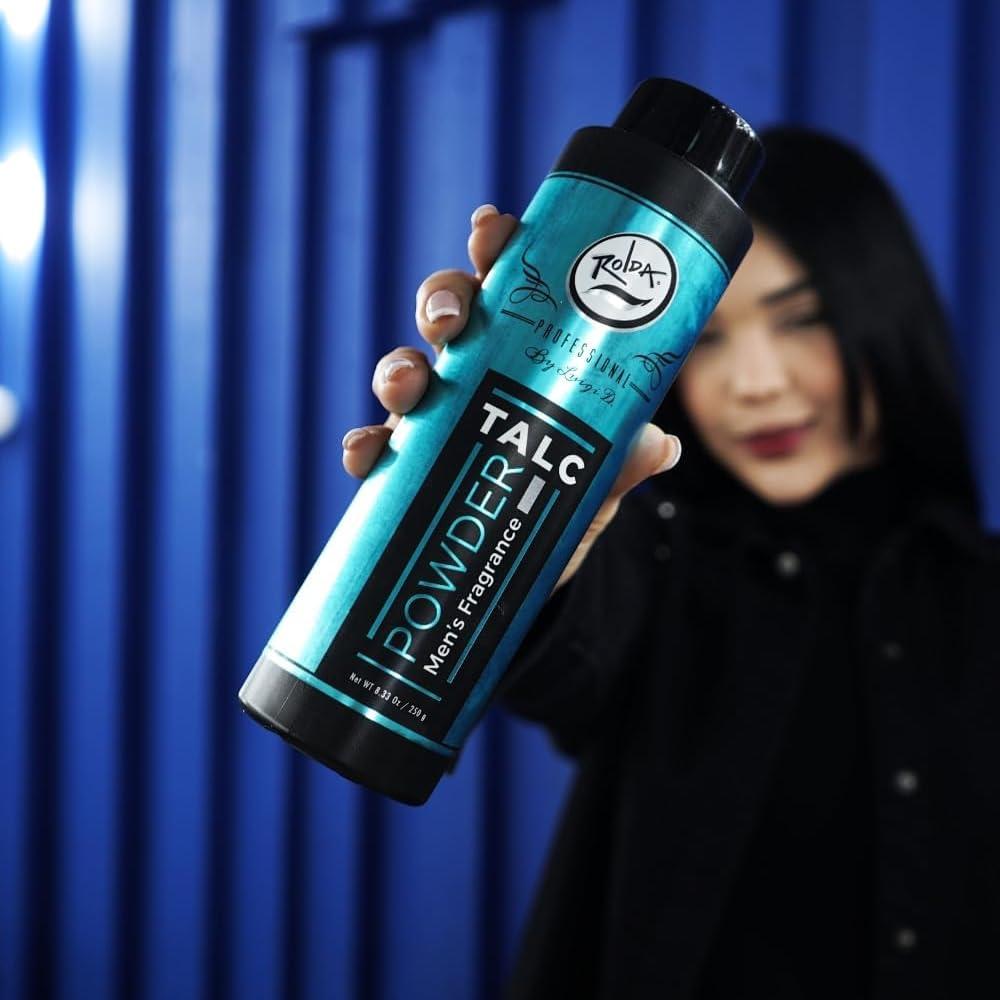 Rolda Rolda Men\'s Barber Talc Powder - White Talcum Powder After-Shave Solution is Highly Absorbent and Provides A Fresh, Clean Feeling After Every Shave, Helping to Calm Itchy Skin and Prevent Irritation