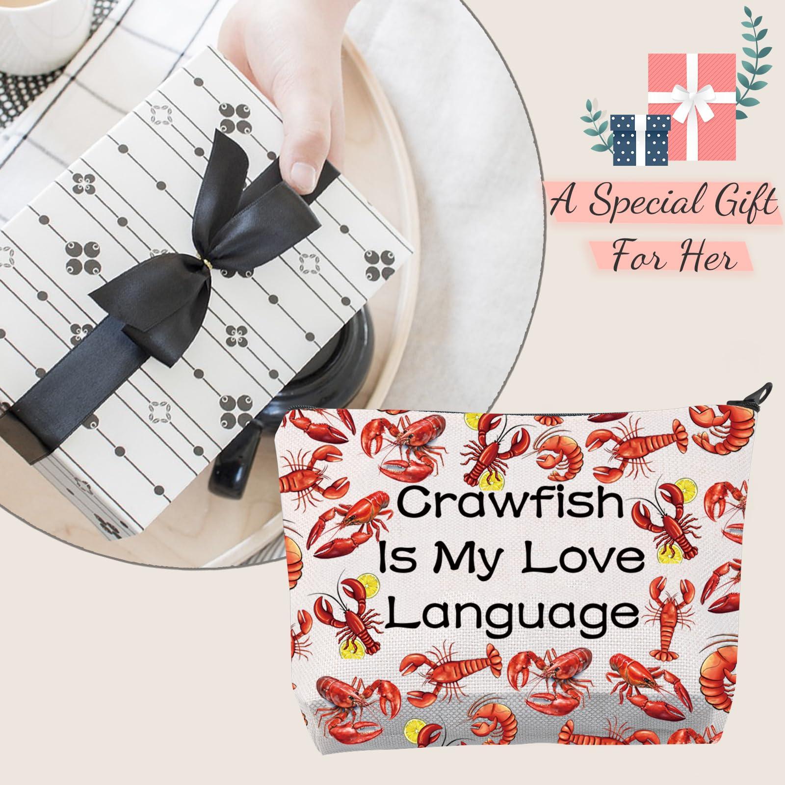 JXGZSO JXGZSO Funny Lobster Gift Crawfish Is My Love Language Foodie Gifts Lobster Makeup Bag With Zipper Crawfish Lover Gifts (Crawfish)