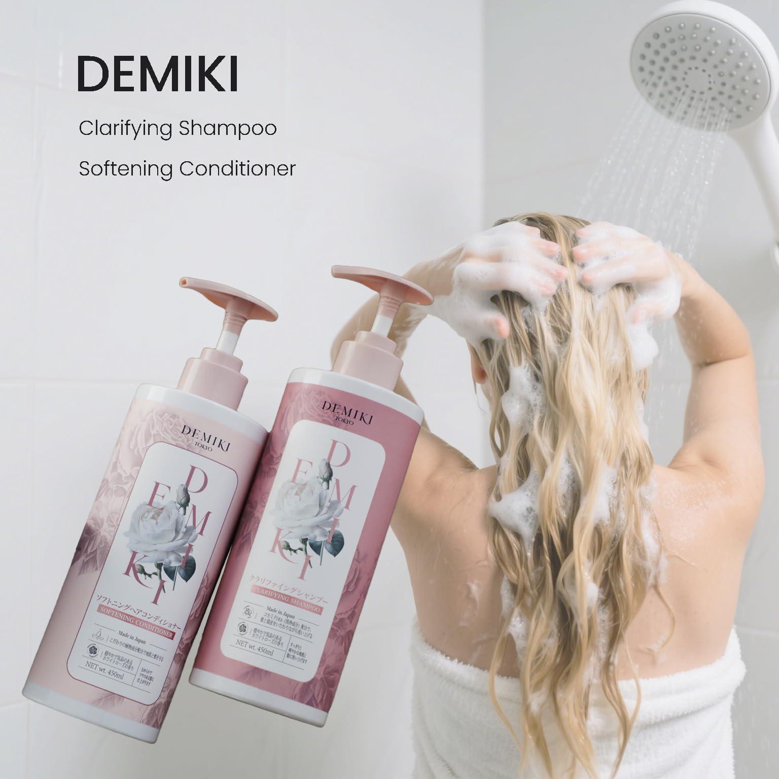 DEMIKI DEMIKI Japanese Shampoo for Women | Anti Dandruff Shampoo Sulfate Free for Oily Hair | Dye & Paraben Free | Organic Rose Scent | Clarifying, Moisturizing, Refreshing Natural Hair Care,16oz