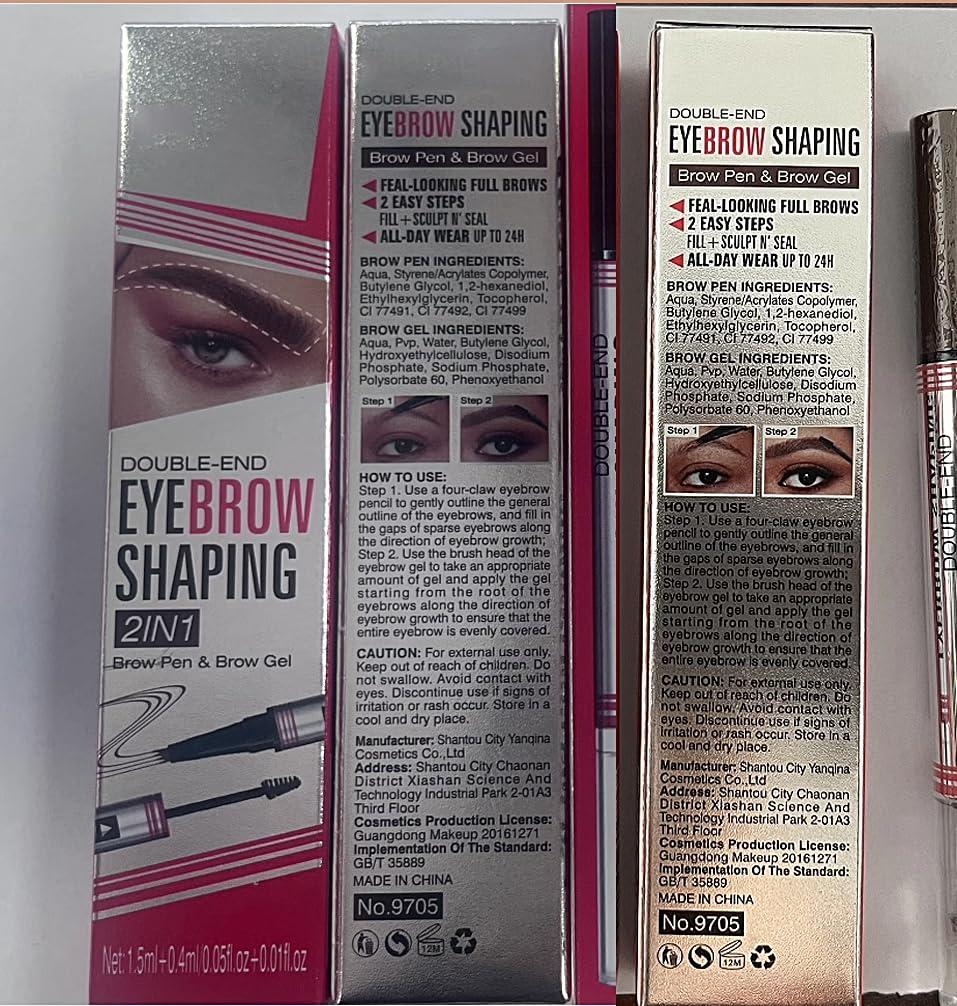 ROWPOZ 2024 New 2-in-1 Eyebrow Pencil with Gel, Dual-Ended 3D Microblading Magic Eyebrow Pen with 4 Tip & Eyebrow Brush, Waterproof Eyebrow Pencil Makeup Long-Lasting Eyebrow Pen for Women (Black)