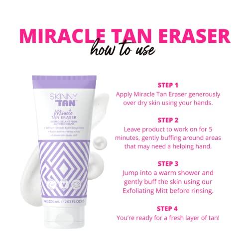 Skinny Tan Skinny Tan Self-Tan Eraser - Manual and Chemical Exfoliation - Jelly-Like Texture - Removes Old Tan, Corrects Mistakes, and Exfoliates Skin - Brightens and Smoothes Your Epidermis - 7.03 oz Cream