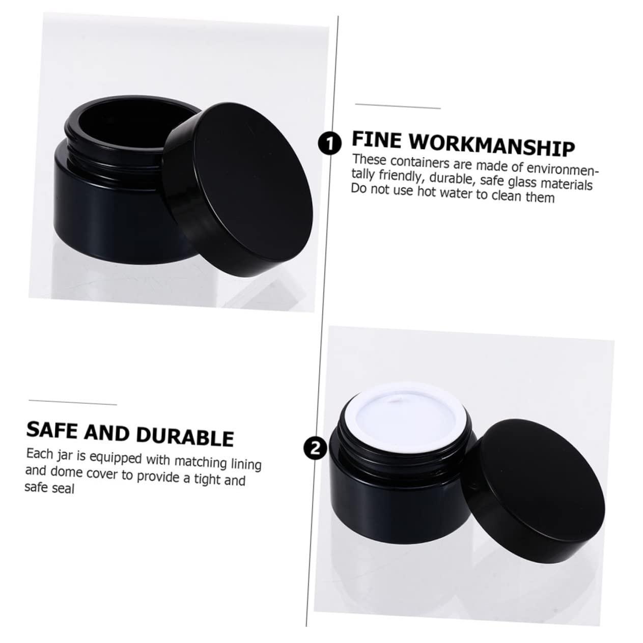 MUSISALY MUSISALY 5pcs Cream Bottle Beads Storage Pots Face Cream Cosmetics Cream Sub Bottle Clear Beads Moisterizer Container Empty Cosmetic Jars Sub Packaging Container Hand Cream Jar Black Glass