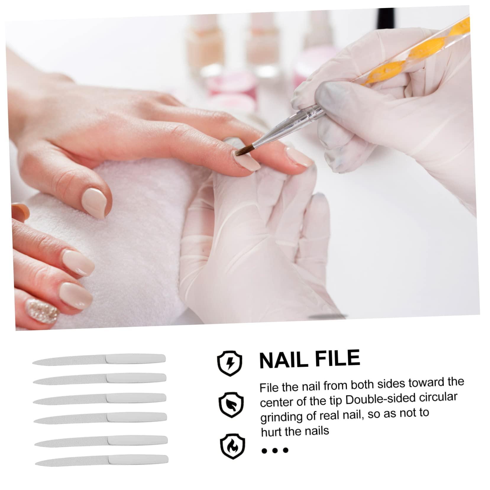 Healeved Healeved 6PCS Stainless Steel Nail Files for Manicure Double-Sided Nail Buffers Nail Art Tools Metal Nail File for Home Office Travel