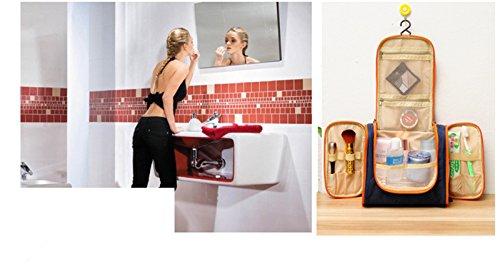 AnHua AnHua® Travel Organizer Kit Hanging Bathroom Storage Cosmetic for Women's Makeup Case Toiletry Bag (Deep Blue)