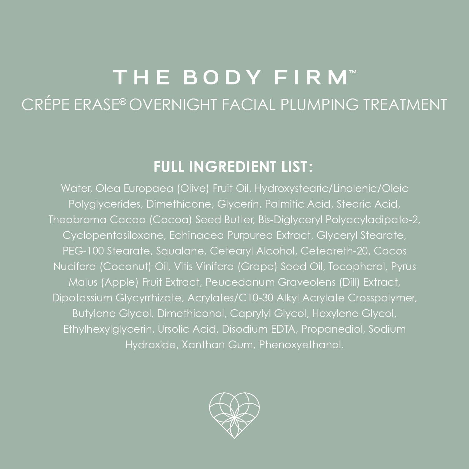 Crepe Erase Crepe Erase Plump & Firm Facial Treatment, Anti-Aging Skin Care, Hydrating Face Moisturizer, Night Cream for Face and Neck, Moisturizing and Firming, Supports Wrinkle & Crepe Skin, 1.7 fl oz