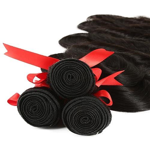 Youllyuu 30 Inch Human Hair Bundles For Women Body Wave Hair Extensions Natural Brazilian Single Bundles NATURAL 20 20 20#8A