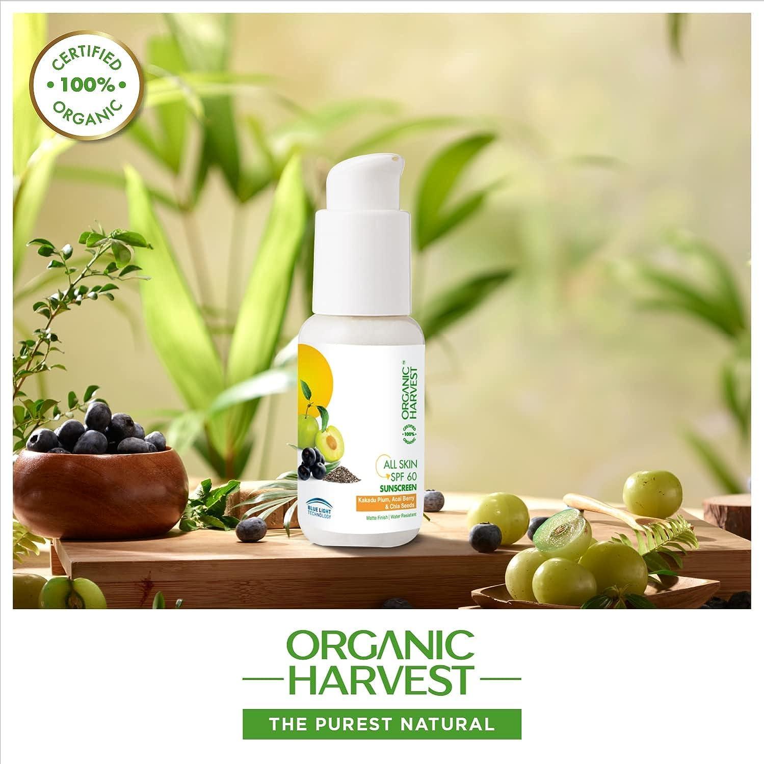 Generic All Skin SPF 60 Sunscreen: Kakadu Plum, Acai Berry & Chia Seeds | Sunscreen for Dry & Oily Skin | 100% American Certified Organic | 50gm