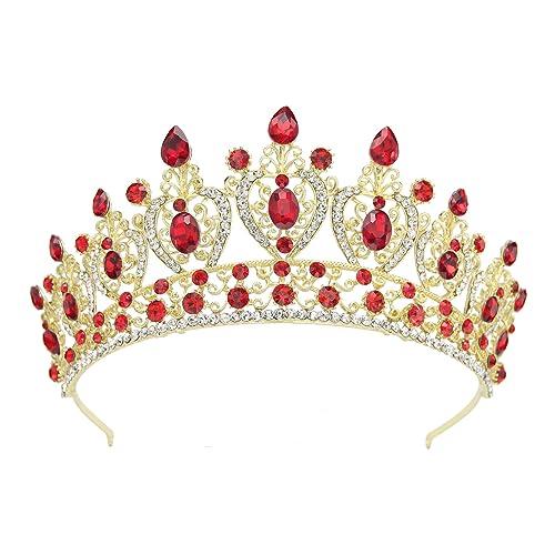 CarXs European and American bridal crown headdress Baroque color crystal wedding Crown Princess headdress queen crown bridal headdress crystal barrettes