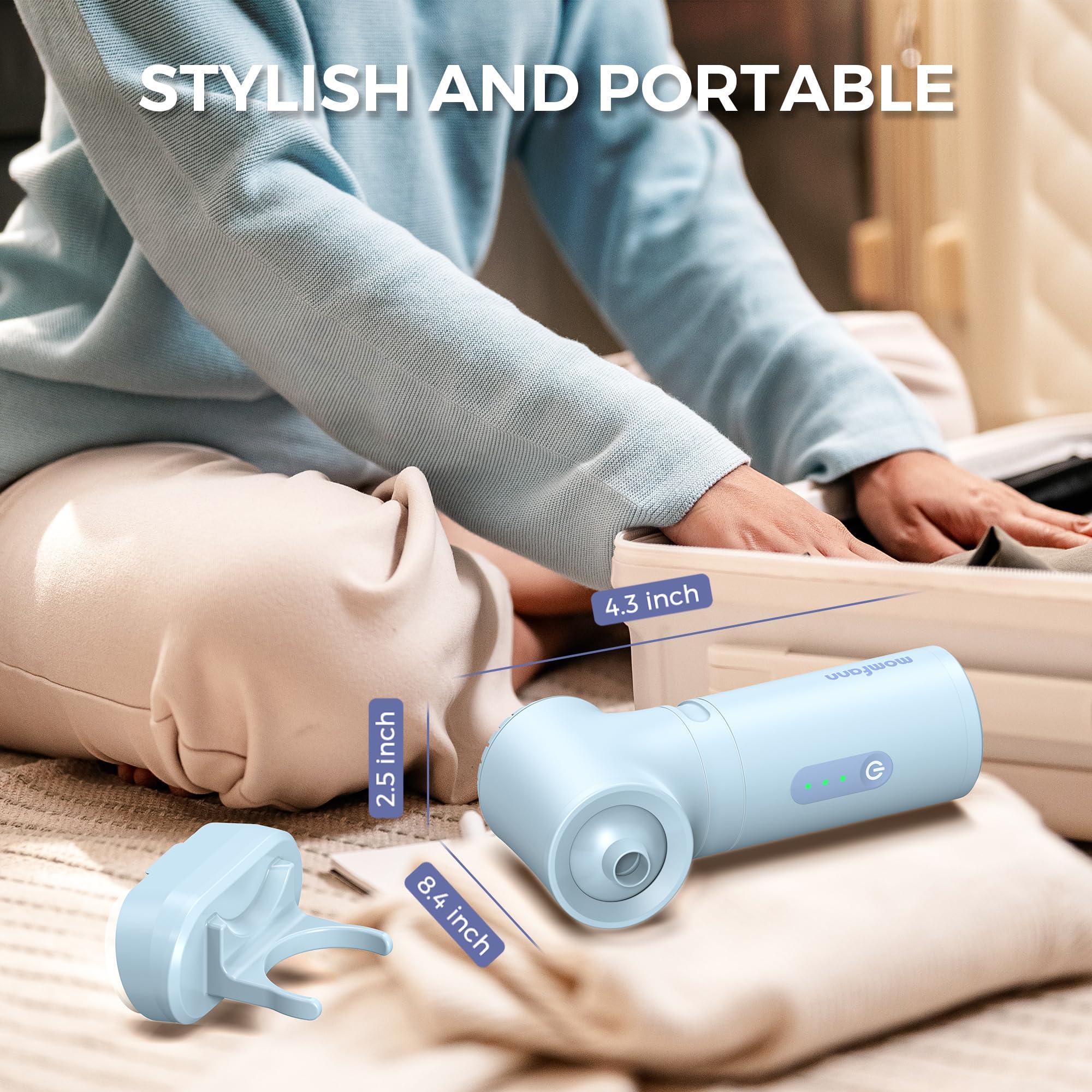 MOMFANN Bath Jet Spa, Cordless Portable Bathtub Accessories with 3-level Adjustable Speed, Bubble Maker/Bath Jet Mode, Bathtub Jets for Home Spa, Relaxing (Blue)