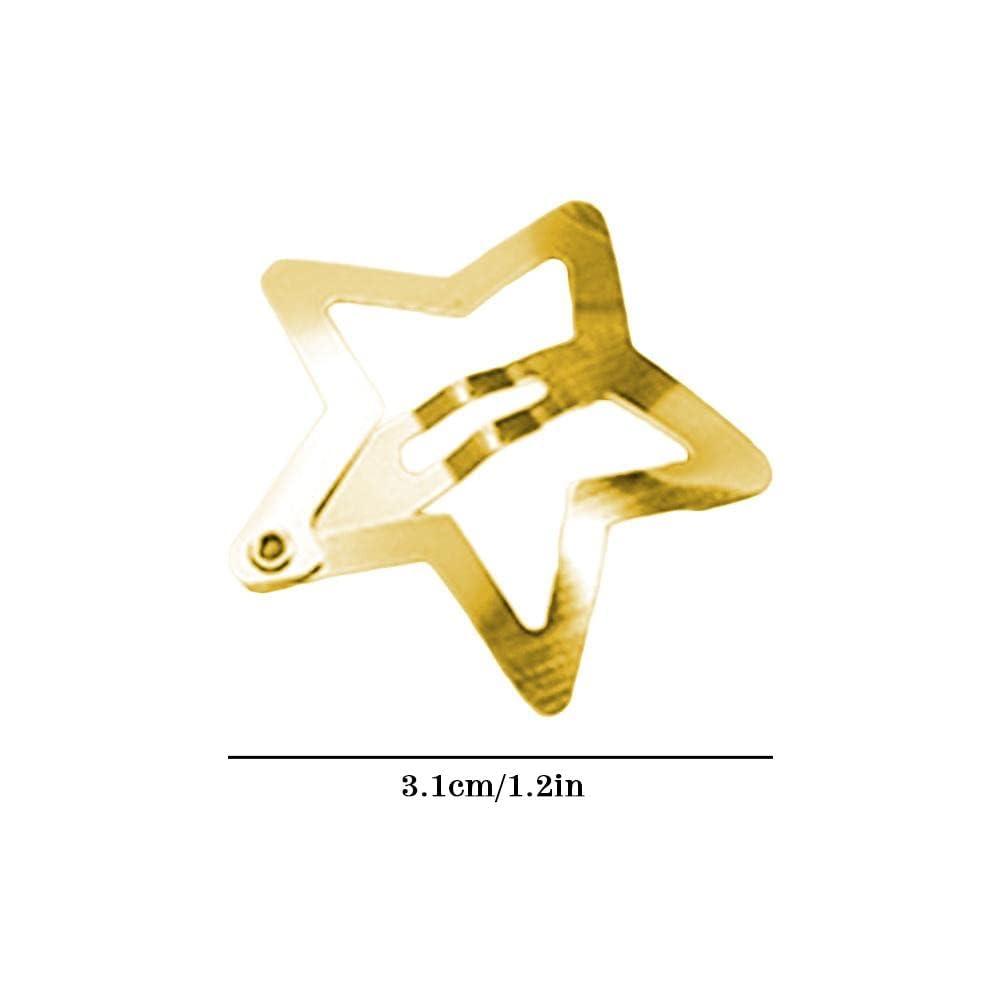 Jowxsx 10 Pcs Gold Star Hair Clips Metal Snap Hair Clips Hair Barrettes Hair Side Clamps Headdress Cute Hair Accessories for Women Girls Kids
