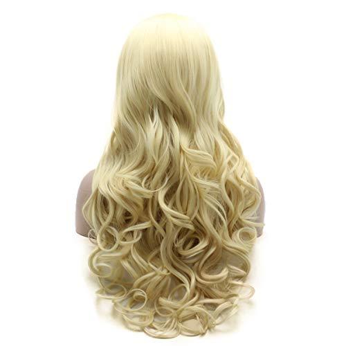 Lushy Lushy Wavy Long 26inch Light Blonde Wig Heat Resistant Heavy Density Realistic Synthetic Lace Front Wig