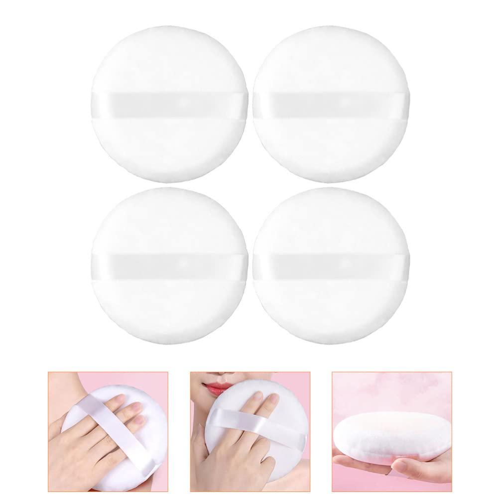 FOMIYES FOMIYES 4pcs Large Round Powder Puff Large Powder Puff Plush Makeup Powder Puff Body Puff Round Crackers Loose Powder Ribbon Powder Puffs Cosmetic Puffs Powder Makeup Puffs Fluffy Decorate