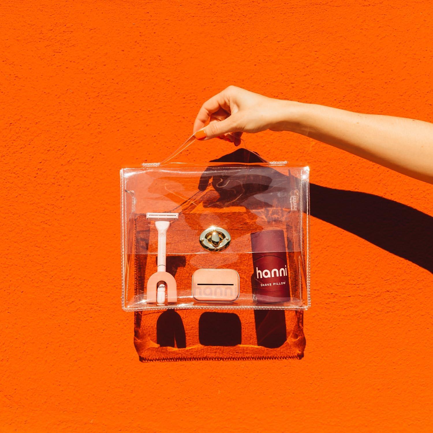 HANNI HANNI Shave Starter Set, Saftey Razor with Blades and Shaving Gel, Unisex Grooming Kit for Smooth, Soft Skin, Hair Removal Gift Set for All Skin Types, Burgundy