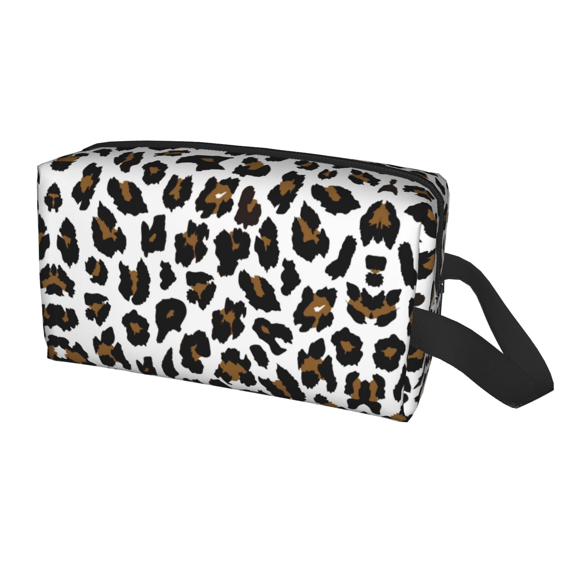 Xioaidjaa Xioaidjaa Travel Toiletry Bag Cheetah Print Personalized Travel Makeup Bag Large Capacity with Zipper Multi-Style Portable Travel Toiletry Bag,Men and Women Gift Idea Travel Cosmetic Bag