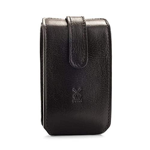 M MÜHLE MÜHLE TRAVEL Black Leather Case Silvertip Fiber Safety Razor Travel Set