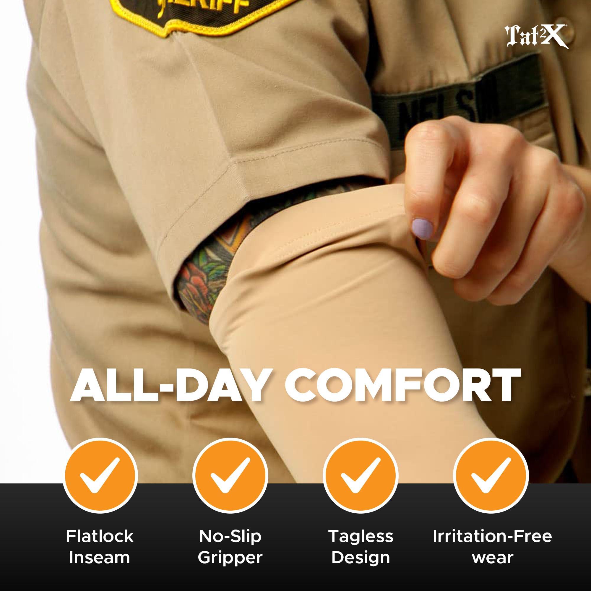 Tat2X Tat2X Tattoo Cover Up Sleeve - Full Arm Sleeves Cover Tattoos at Work - Keep Tattoos Looking Fresh - Breathable Stay-Dry Fabric - Blocks 97% of UV Rays - Made in USA - Royal Blue - Extra Small/Small - 1 Sleeve