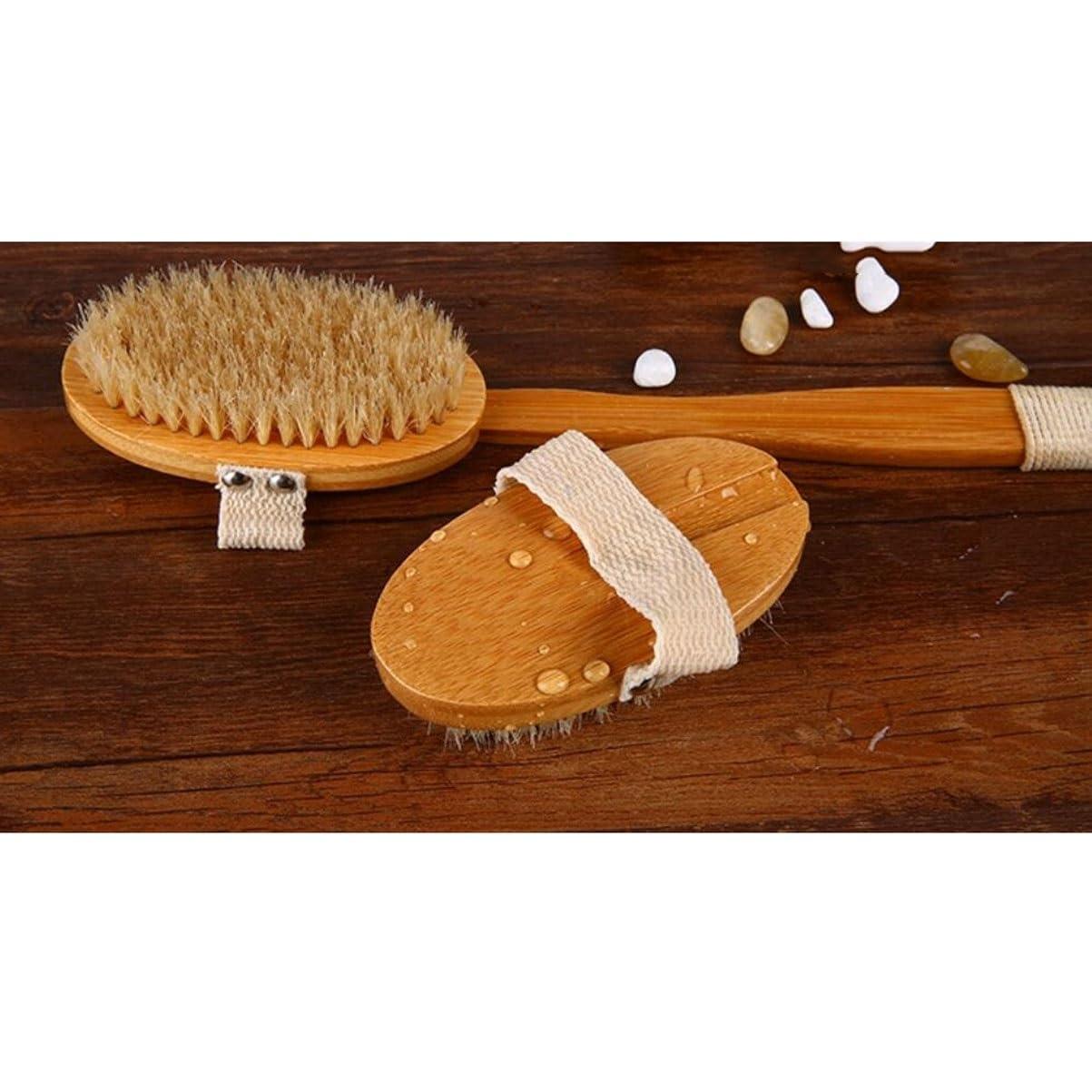 CambOs CambOs 16.3Inch Bamboo Bath Body Brushes Women Long Handle Bathing Brushes Men Pig Bristles Bathing Accessories