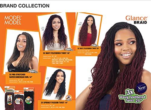 ModelModel ModelModel Synthetic Hair Crochet Braids Glance 3X Wavy Feathered Twist 16" (T530)