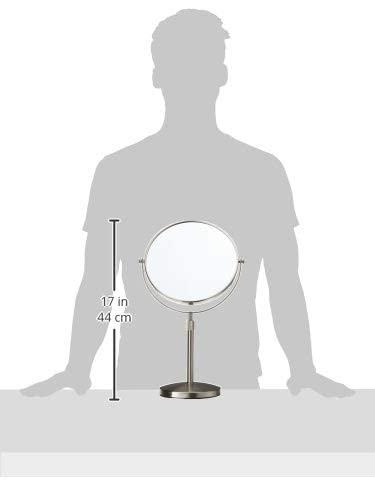 Jerdon JERDON Two-Sided Tabletop Makeup Vanity Mirror - 5X-1X Magnification & Swivel Design - 9-Inch Diameter Mirror with Adjustable Height - Polished Chrome Finish - Model JP4045C