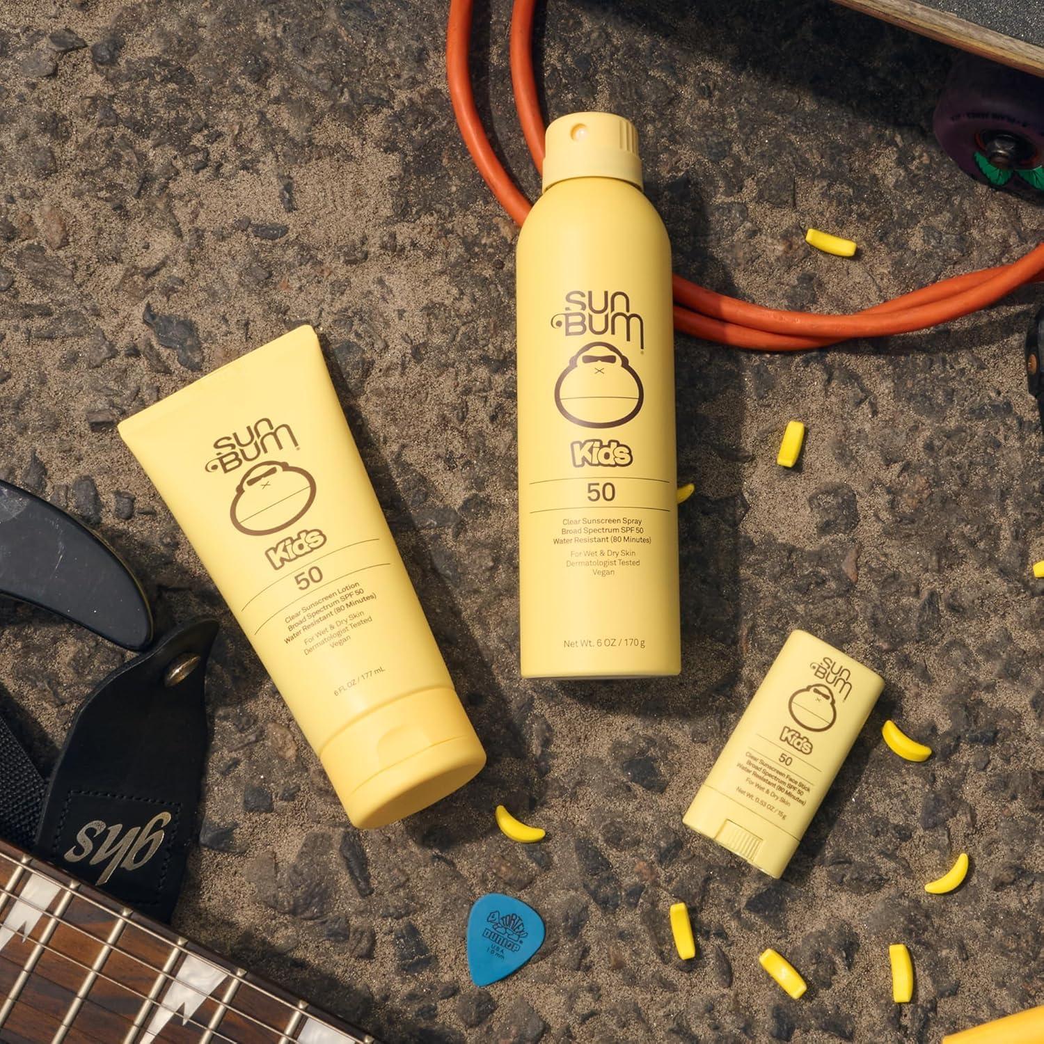 Sun Bum Sun Bum Kids SPF 50 Clear Face Stick Sunscreen | Broad Spectrum Sunblock with Vitamin E | Wet or Dry Skin Application | Hawaii 104 Act Compliant (Octinoxate & Oxybenzone Free)| Travel Friendly 0.53 oz