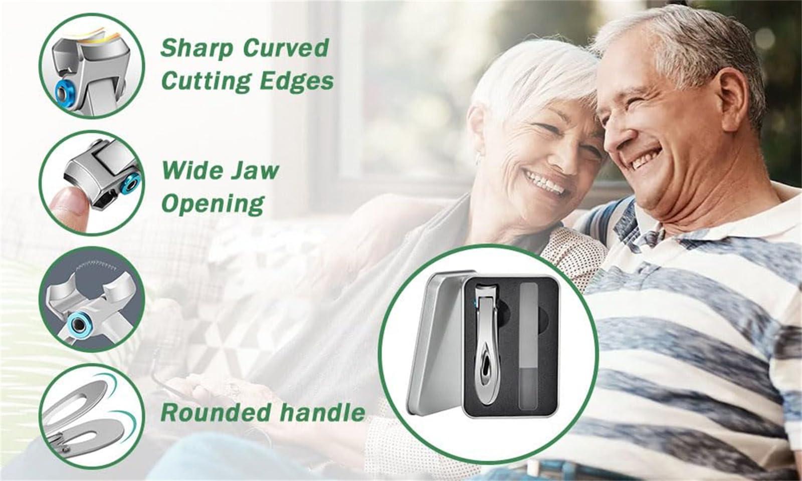 ZENKLET Clipmaster Pro Toenail Clippers, Outfany Clipmaster Pro Nail Clippers, Clipmaster Pro, Clip Master Pro Toenail Clipper, Large Angled Head Toenail Clippers with Wide Opening (2Black-a)