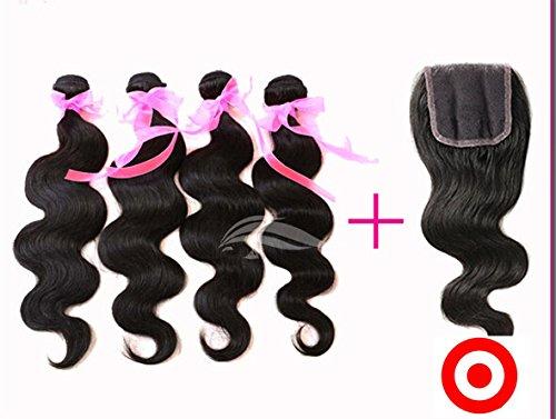 DaJun 2017 Popular DaJun Hair 8A Invisble Part Weave Hair Products With Closure 3 Bundles Malaysian Virgin Remy Human Hair Body Wave Natural Color 10"closure+22"24"28"weft