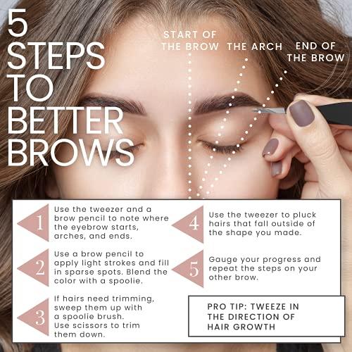 TWEEZER GURU Tweezer Guru Pointed Tweezers - Sharp Precision Needle Nose Tip, Best Tweezers for Eyebrows and Ingrown Hair, Surgical Pointed for Blackheads & Splinters (Yellow)