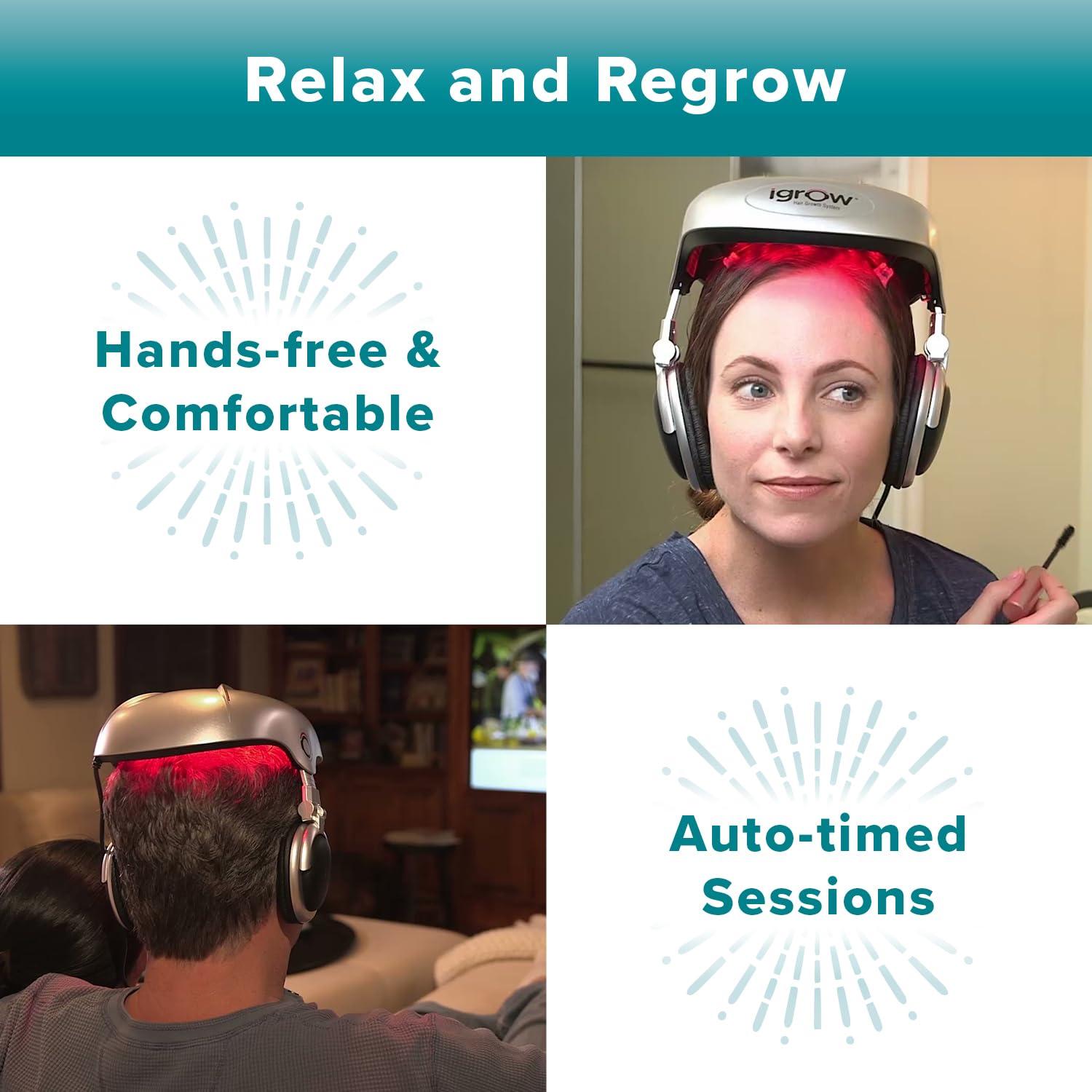 iGrow iGrow Laser Hair Growth System - Clinically proven, FDA Cleared Laser Cap Hair Growth for Men & Women.