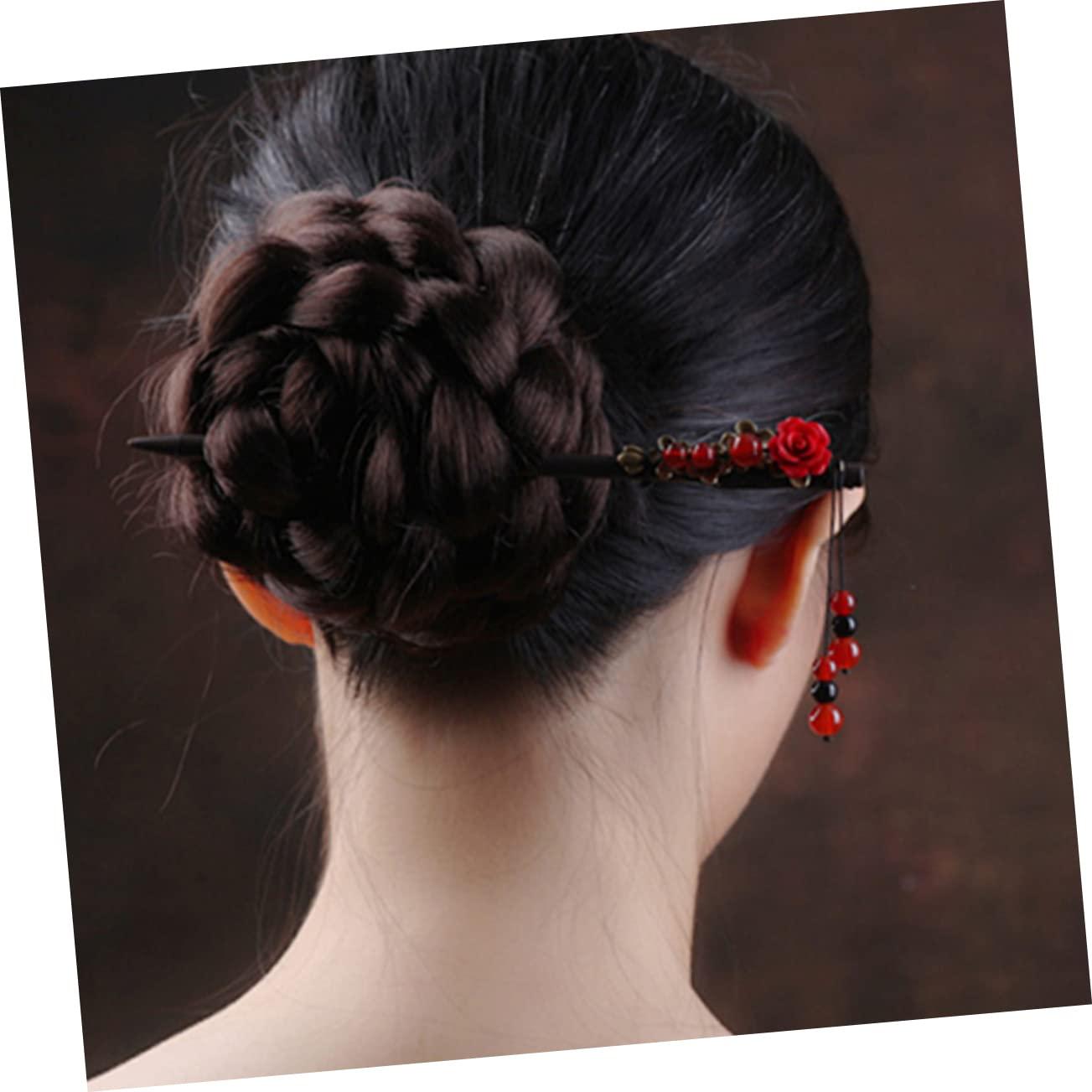 NOLITOY NOLITOY 2 Hair Chopsticks Chinese Hair Sticks Flower Hair Pins Hair Clips for Buns for Parties