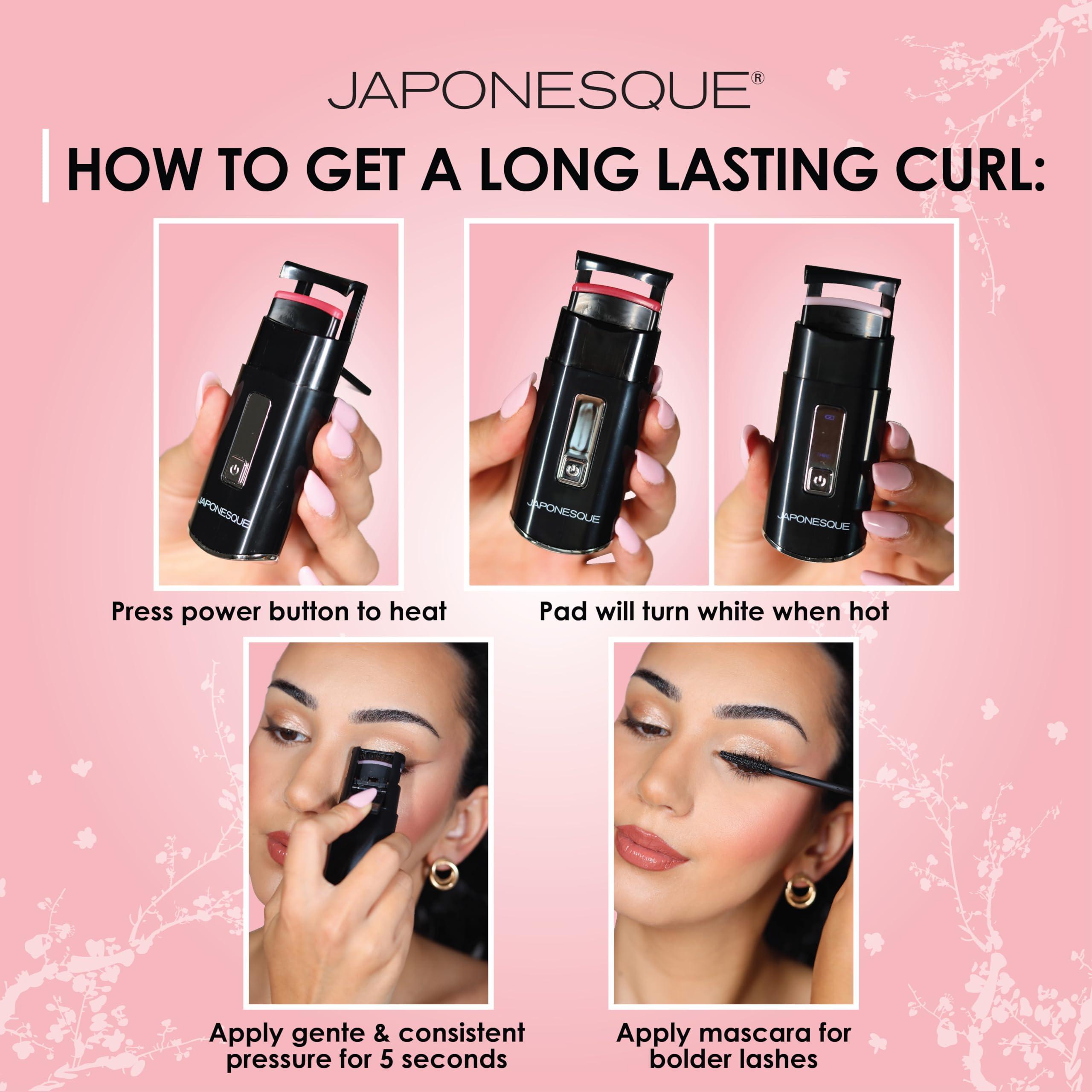 JAPONESQUE JAPONESQUE Heated Lash Curler, Long Lasting Eyelash Curler and Lifter, USB Powered, Heat Safety Settings, Electric Curler Tool