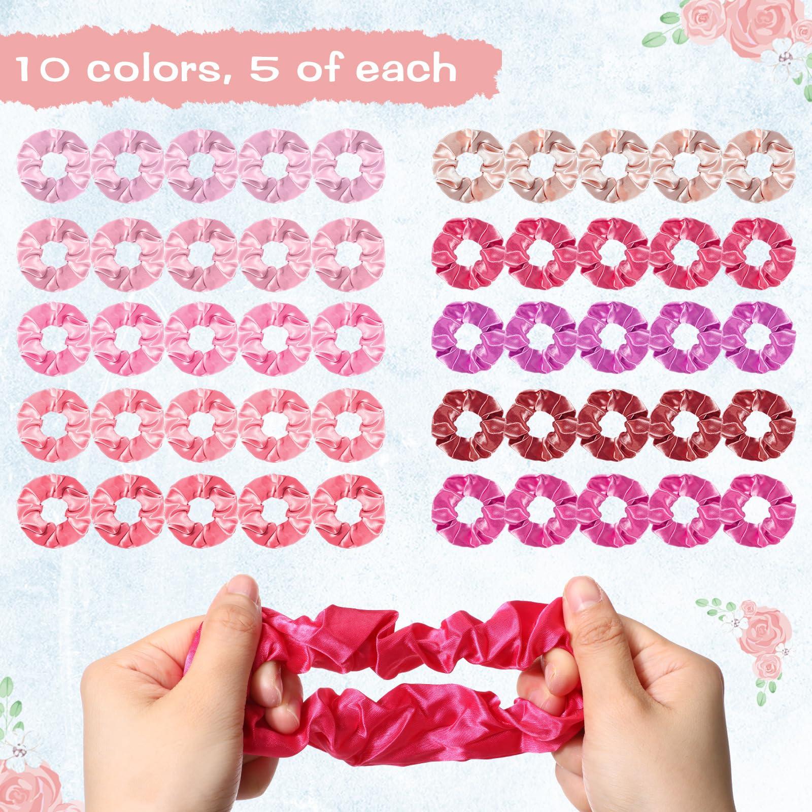 Thiccywoov Thiccywoov 50 Sets Quinceanera Party Favors for Guests - 50 Scrunchies, 50 Thank You Cards, 50 Organza Bags for Sweet 15 Birthday