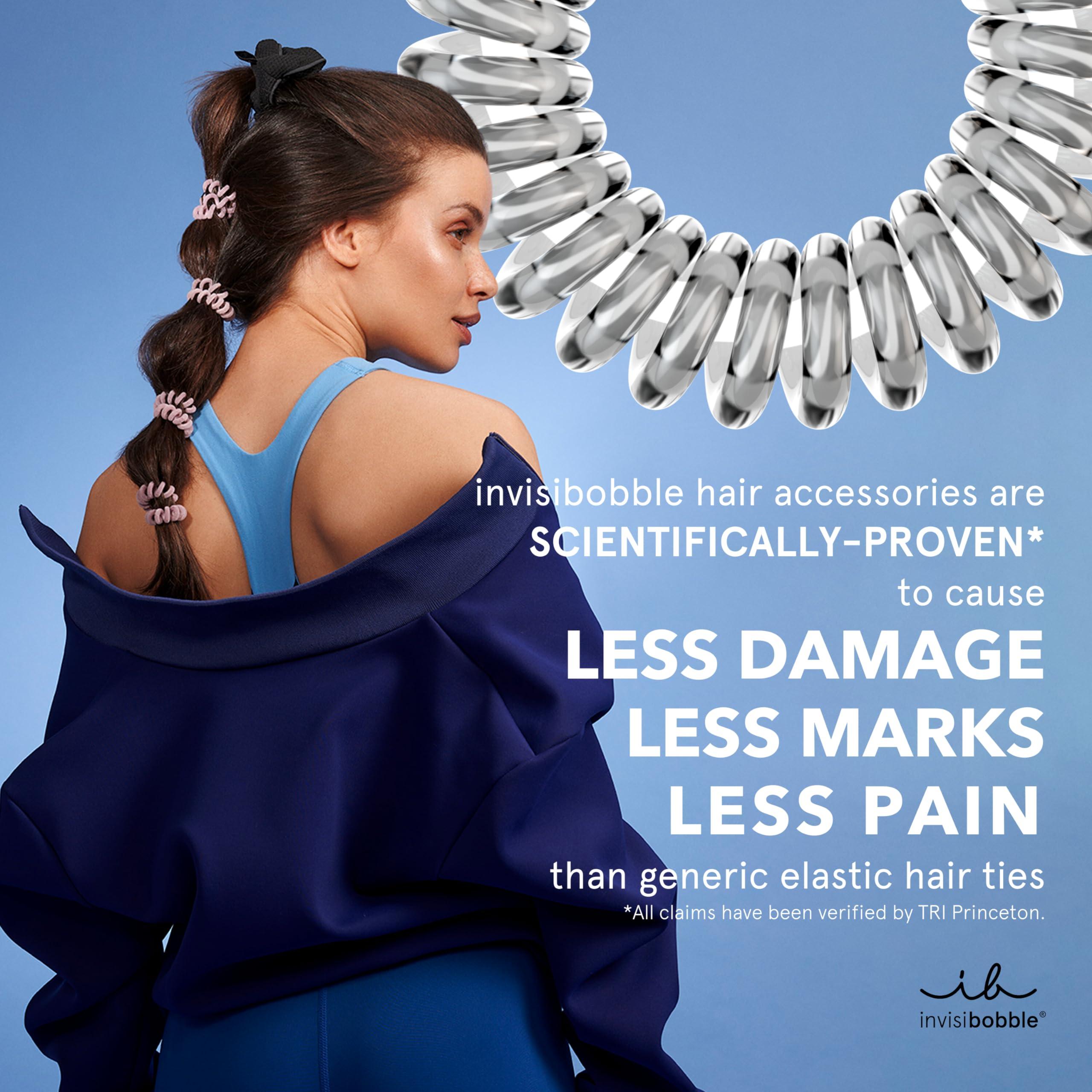 invisibobble invisibobble Power Traceless Spiral Hair Ties - 6 Pack - Strong Elastic Grip Coil Hair Accessories for Active Women - Non Soaking - Gentle for Girls Teens and Thick Hair (Crystal Clear)