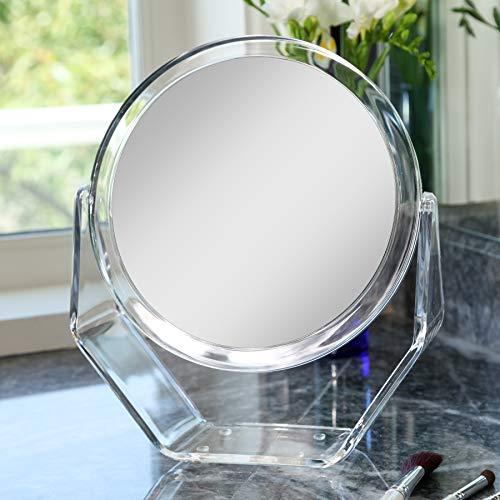 Zadro Zadro Two-Sided Swivel 7X/1X Magnification Acrylic Vanity Makeup Mirror for Bedroom, Bathroom and Tabletop