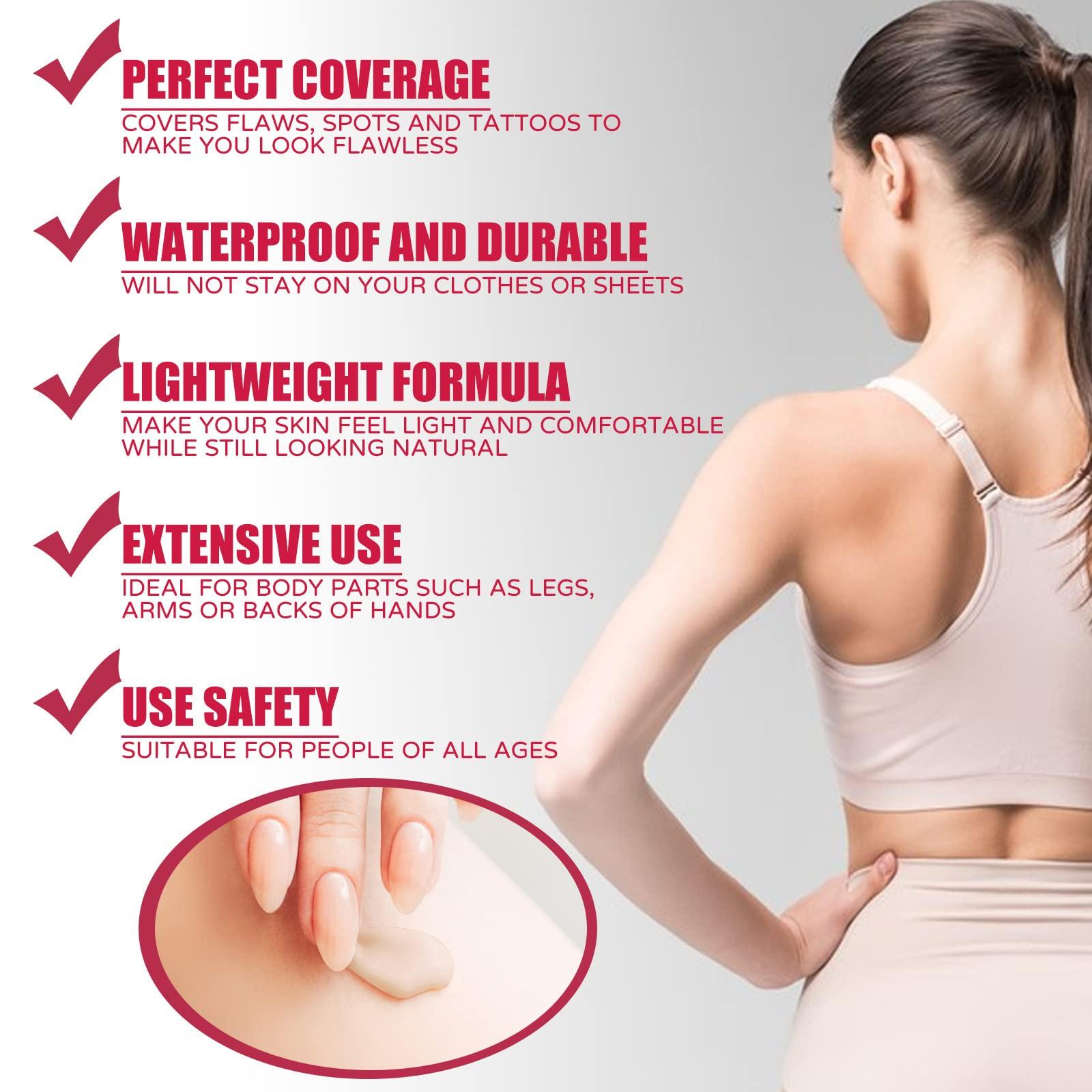 PUOENFGR Body Makeup Foundation,Beauty Body Coverage Perfector-Long Lasting Waterproof Leg and Body Makeup for Cover Up,Hide,Foundation for Legs with a Smooth,Even Tone Finish,100ml/3.53 fl Oz (2, Pcs)